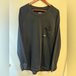 Ariat Rebar Cotton Roughneck Graphic Men's Black Long Sleeve Tee Men’s XLT